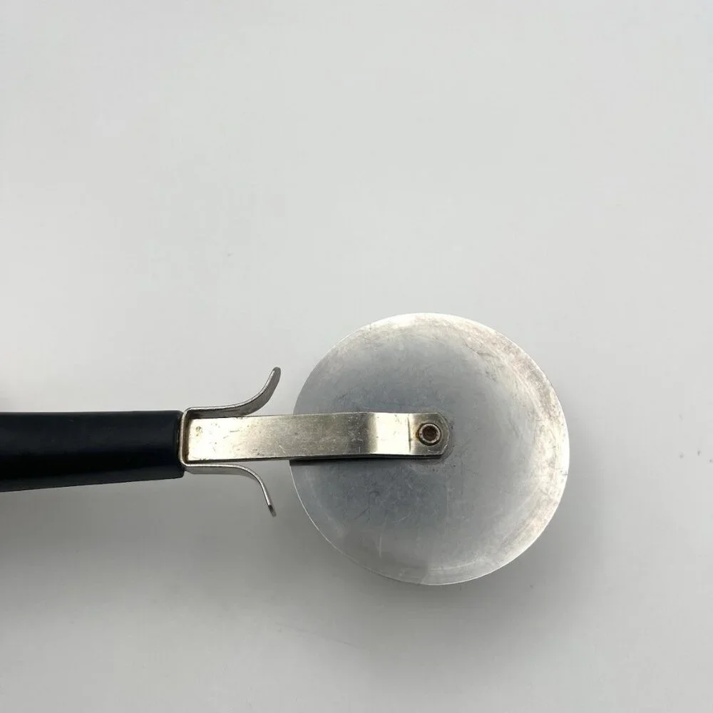 Vintage EKCO USA Pizza Cutter Stainless Steel Wheel Pastry Dough Slicer 8”